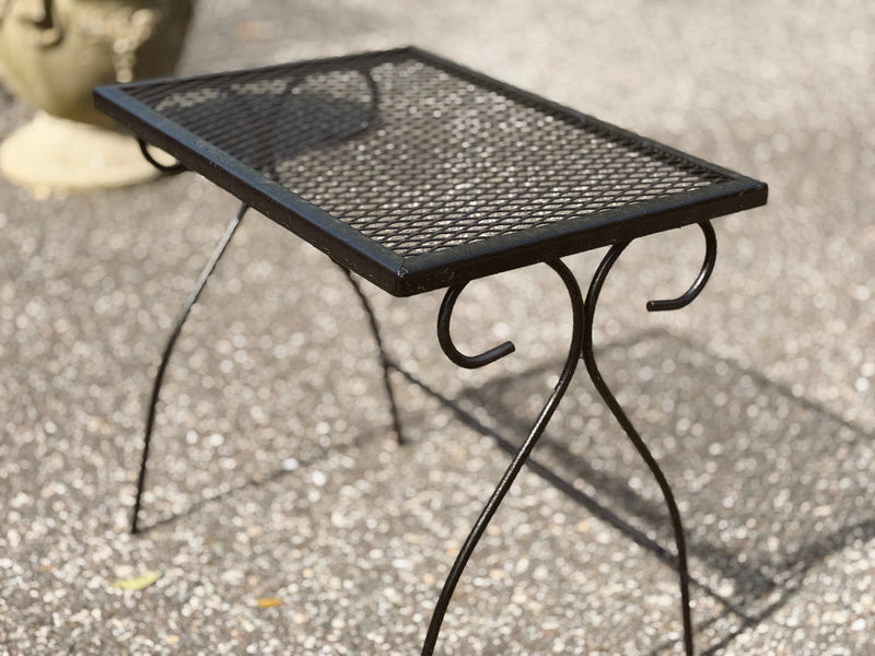 Wrought Iron Mesh Patio Side Table