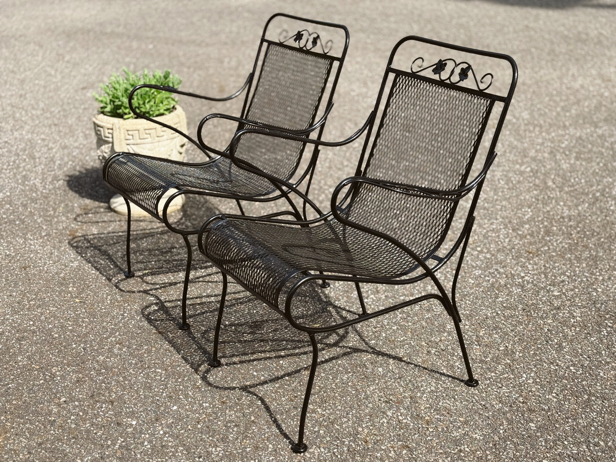 John Salterini Mt. Vernon Maple Leaf Patio Arm Chairs (Pair)