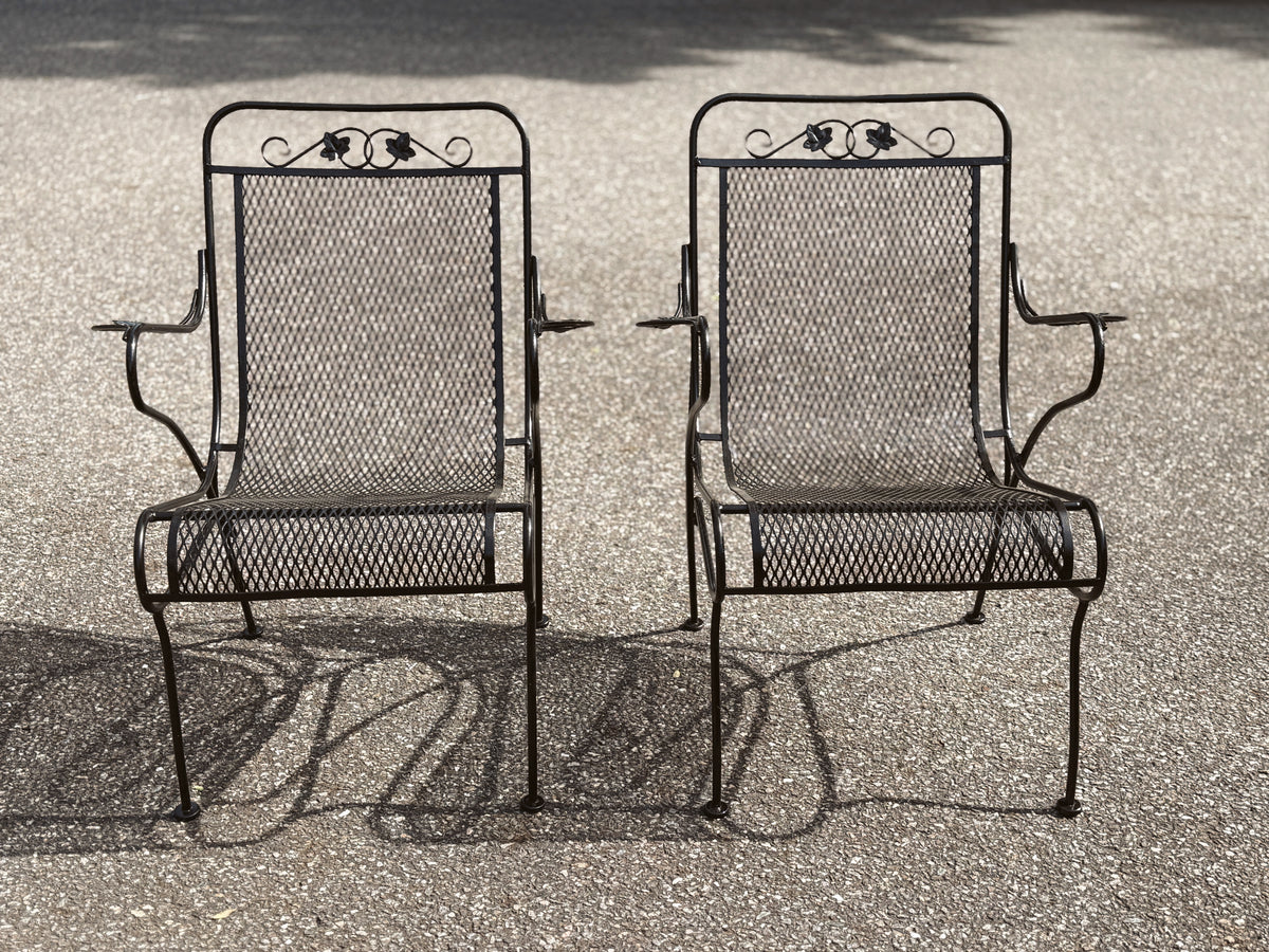 John Salterini Mt. Vernon Maple Leaf Patio Arm Chairs (Pair)