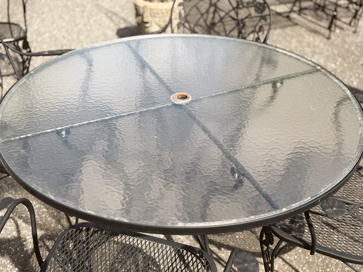 Lyon Shaw "Windflower" Lattice 5pc Garden Patio Table Set