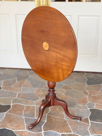 English Cherry Inlaid Tilt-Top Table