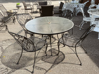 Lyon Shaw "Windflower" Lattice 5pc Garden Patio Table Set