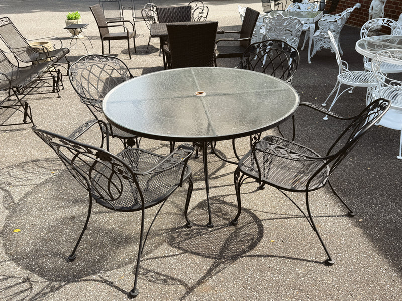 Lyon Shaw "Windflower" Lattice 5pc Garden Patio Table Set