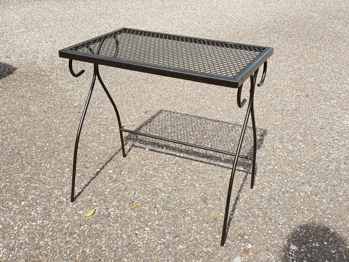 Wrought Iron Mesh Patio Side Table