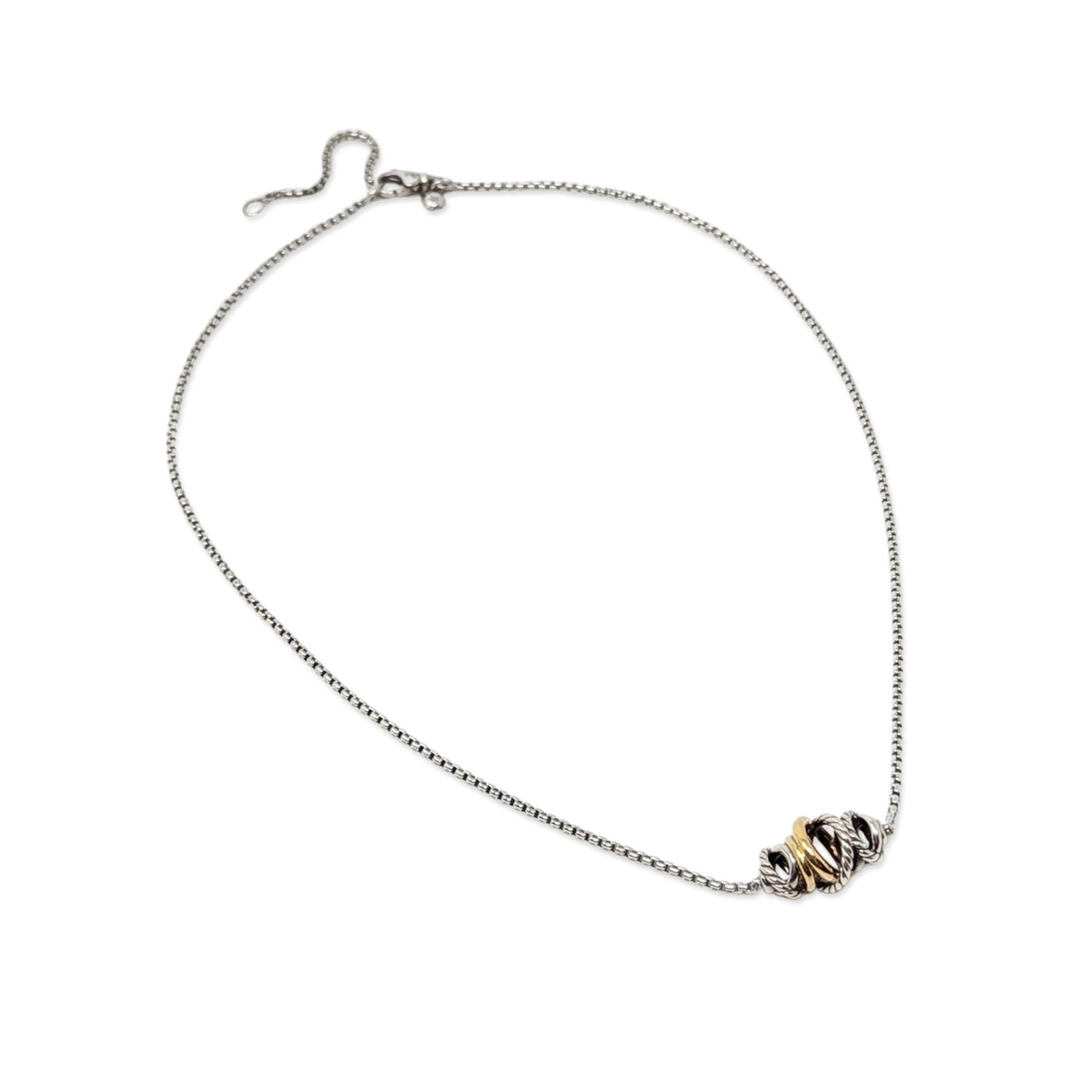 David Yurman Sterling/18K Crossover Single Station Pendant Necklace, 16" - 18"
