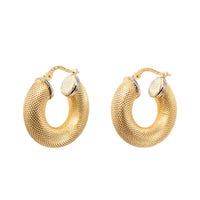 UnoAerre 18K Gold Textured Hoop Earrings