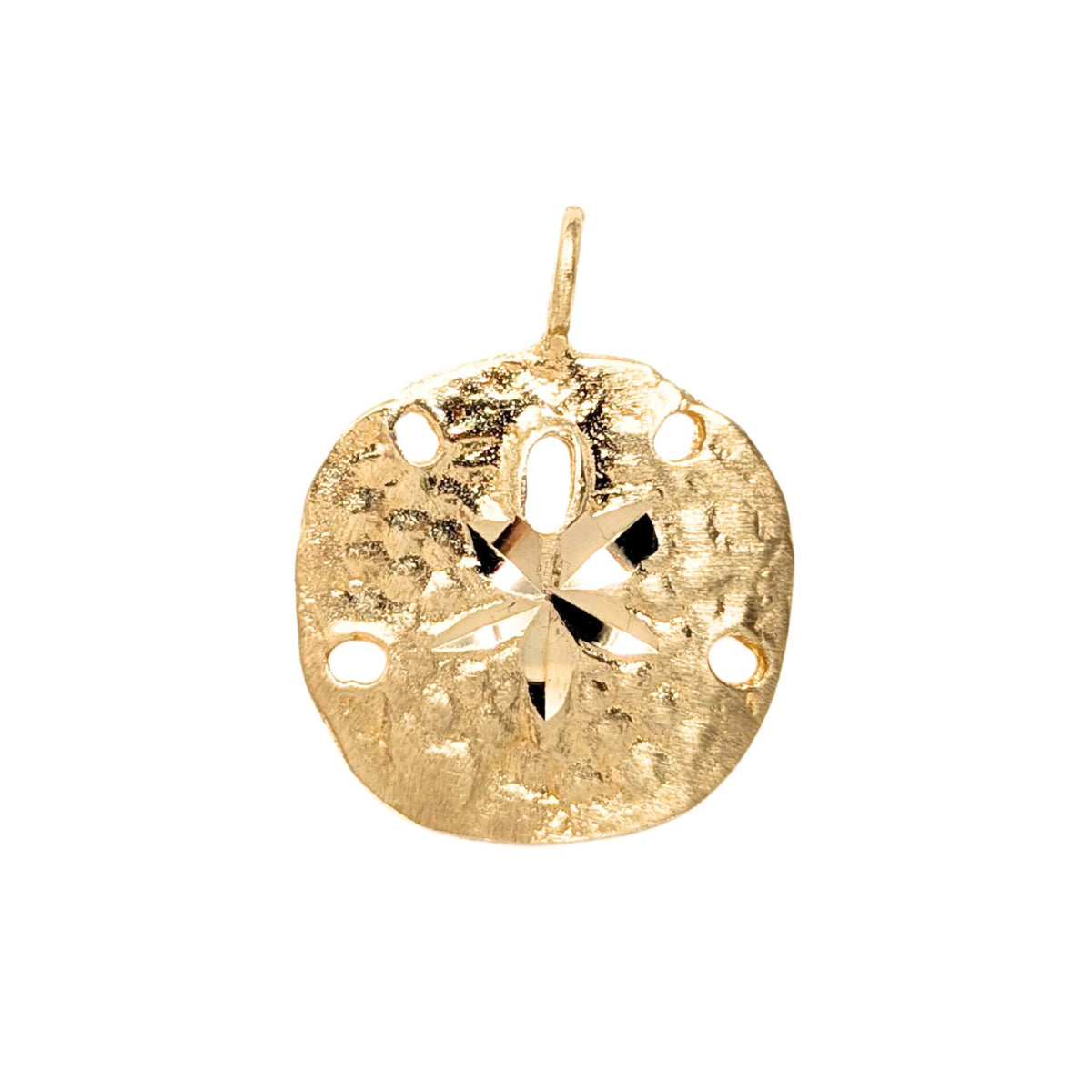 14K Gold 17mm Sand Dollar Pendant