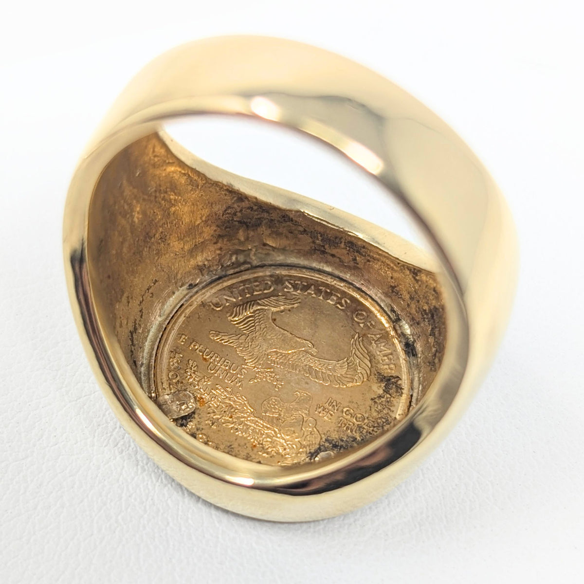 Men’s $5 1/10ozt US Gold Eagle 14K Gold Ring - Size 11.25