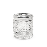 Sterling Silver Lidded Cut Glass Hair Receiver