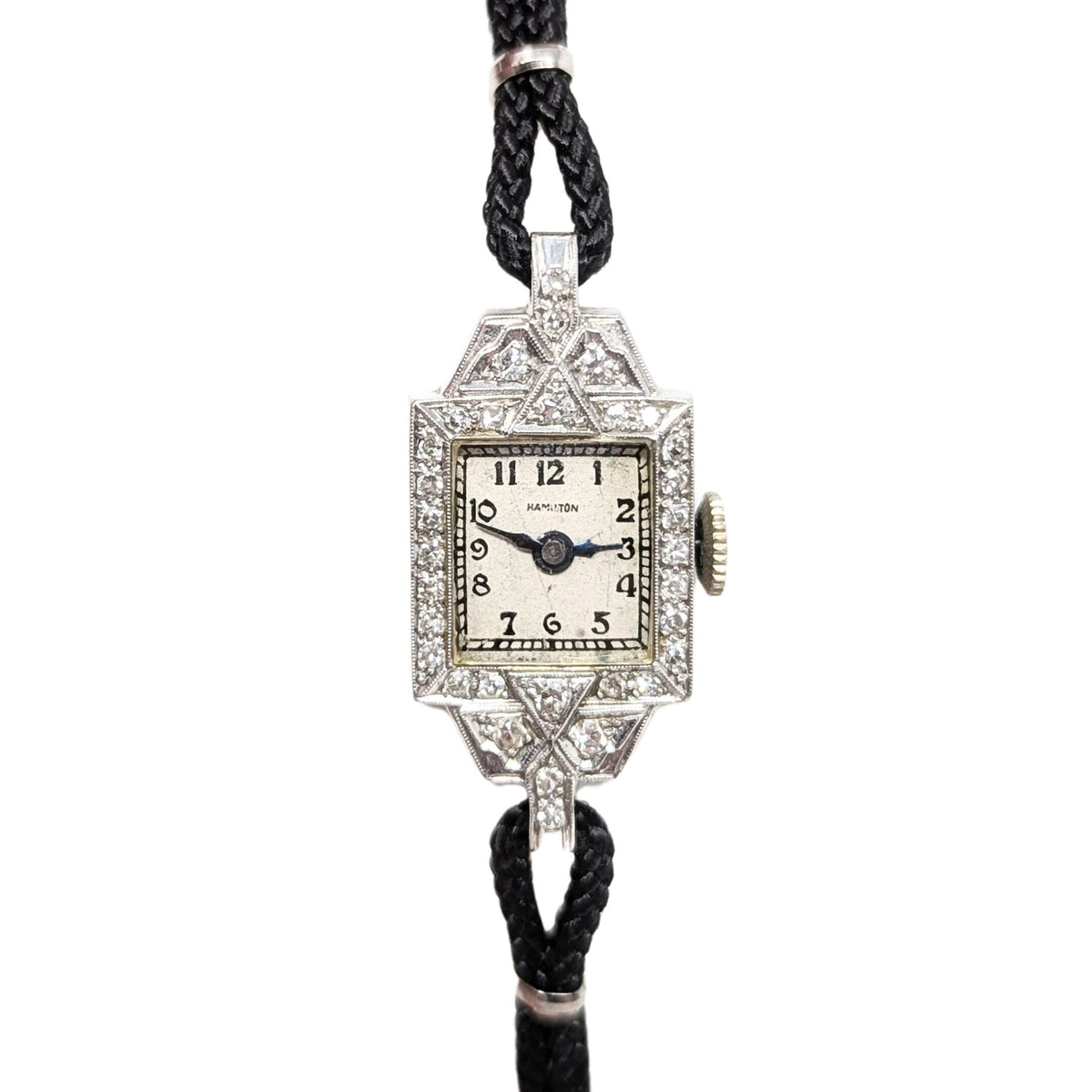 1930's Hamilton Ladies Platinum & Diamond Art Deco Watch