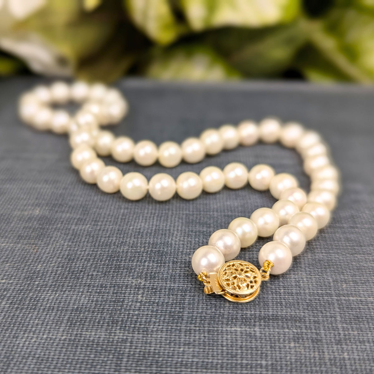 14K Gold 7mm 16.5” Pearl Necklace