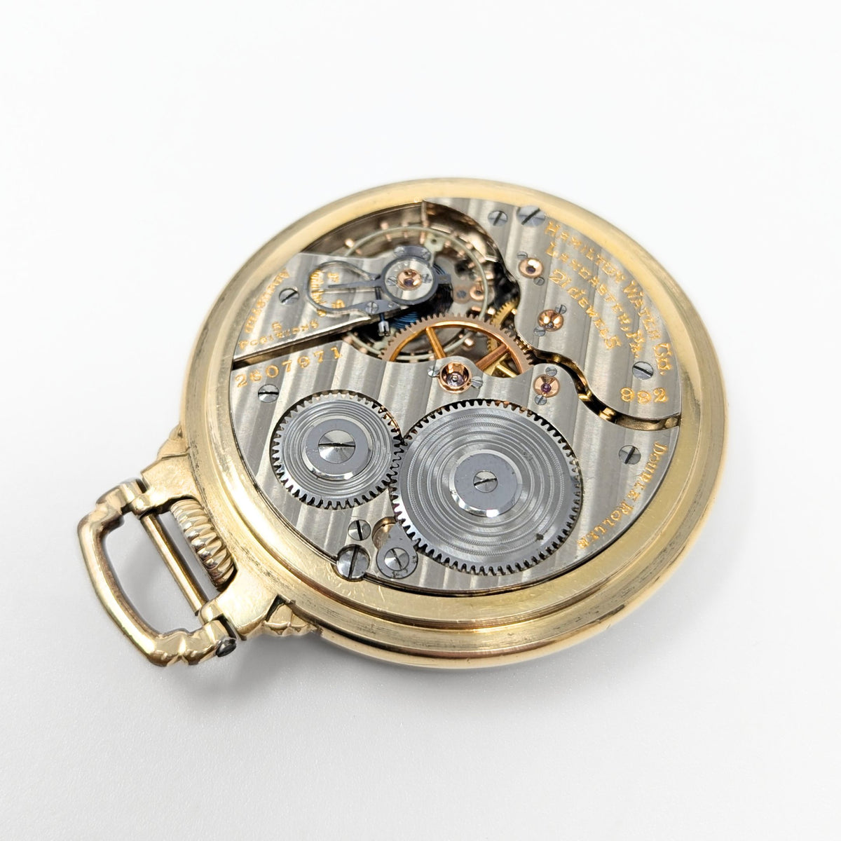 Hamilton 992E Elinvar 21J Railroad 16S GF Pocket Watch