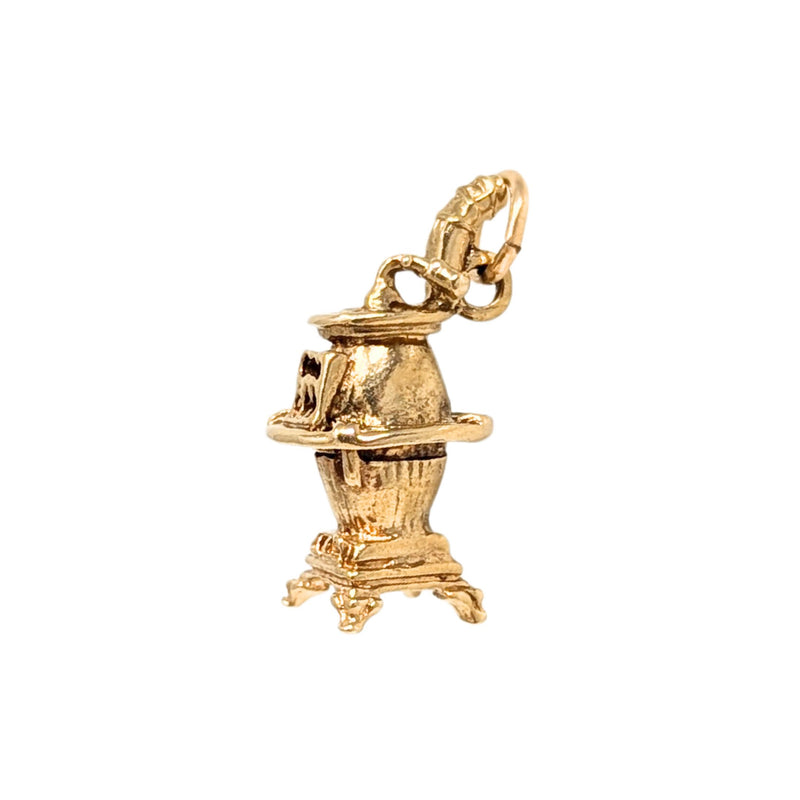 14K Gold Pot Belly Stove Charm