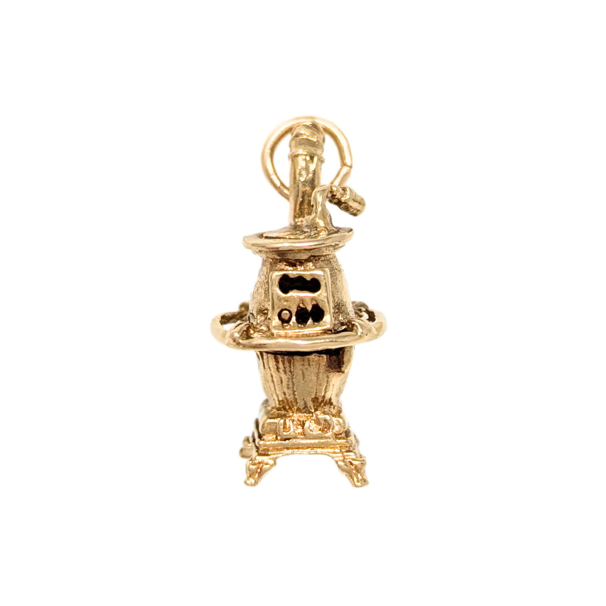 14K Gold Pot Belly Stove Charm