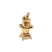 14K Gold Pot Belly Stove Charm