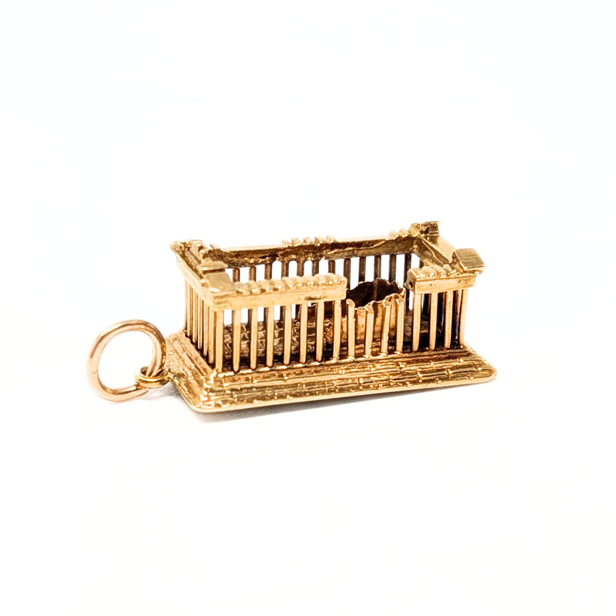 18K Gold Green Parthenon Charm