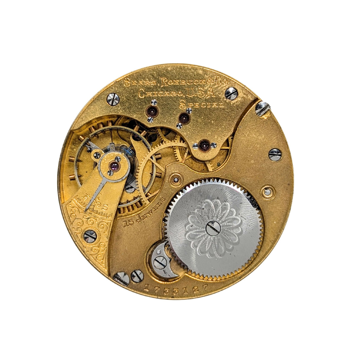 Sears Roebuck & Co Special Illinois 16s 15j Pocket Watch Movement