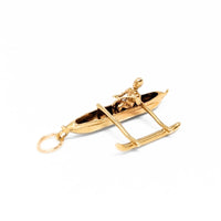 14K Gold Hawaii Outrigger Charm