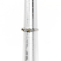 18K White Gold, Yellow Topaz & Diamond Band - Size 6.5