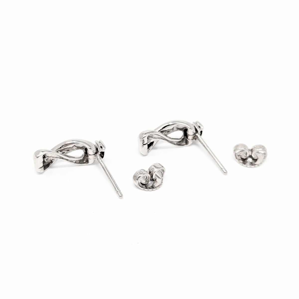 14K White Gold Figurine-8 Diamond Drop Earrings