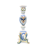 Antique Rouen Faience Candleholder