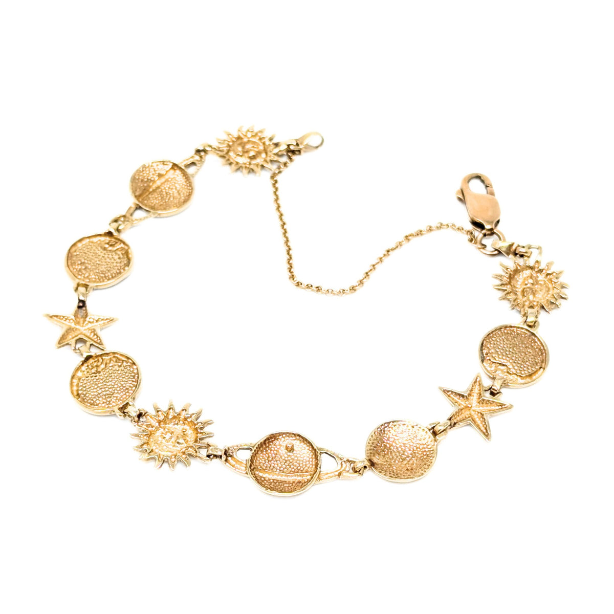 10K Gold Celestial Themed 7" Bracelet