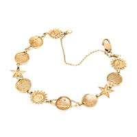 10K Gold Celestial Themed 7" Bracelet
