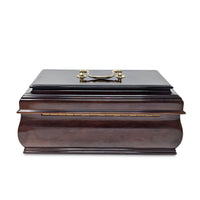 Bombay Style Mahogany Stained Jewelry Box w/ Key