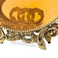 Vintage Ormolu Gold Filigree 9" Perfume Bottle