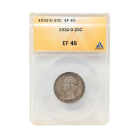 1932-D ANACS EF45 Key Date Washington Quarter