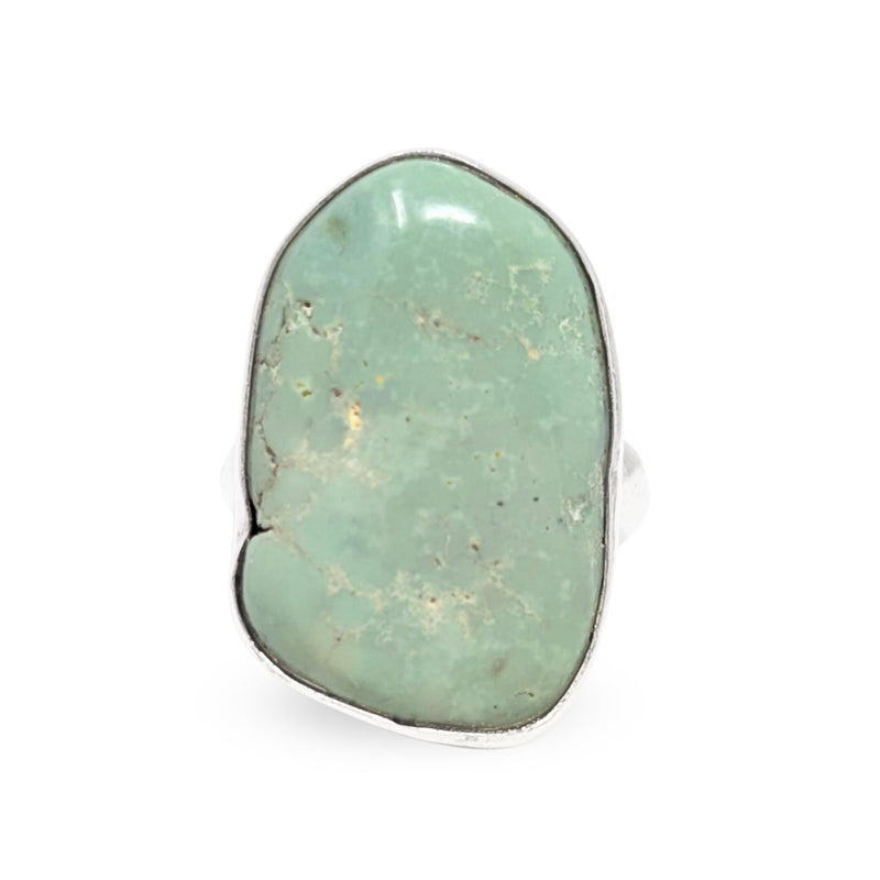 Charles Albert Sterling Silver Green Turquoise Ring, Adjustable Size (6-8)