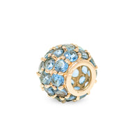 10K Gold Blue Topaz Slide Bead/ Charm