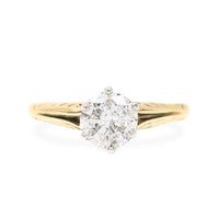 Vintage 14K Gold .80ct Solitaire Diamond Engagement Ring - Size 6
