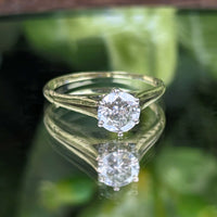 Vintage 14K Gold .80ct Solitaire Diamond Engagement Ring - Size 6