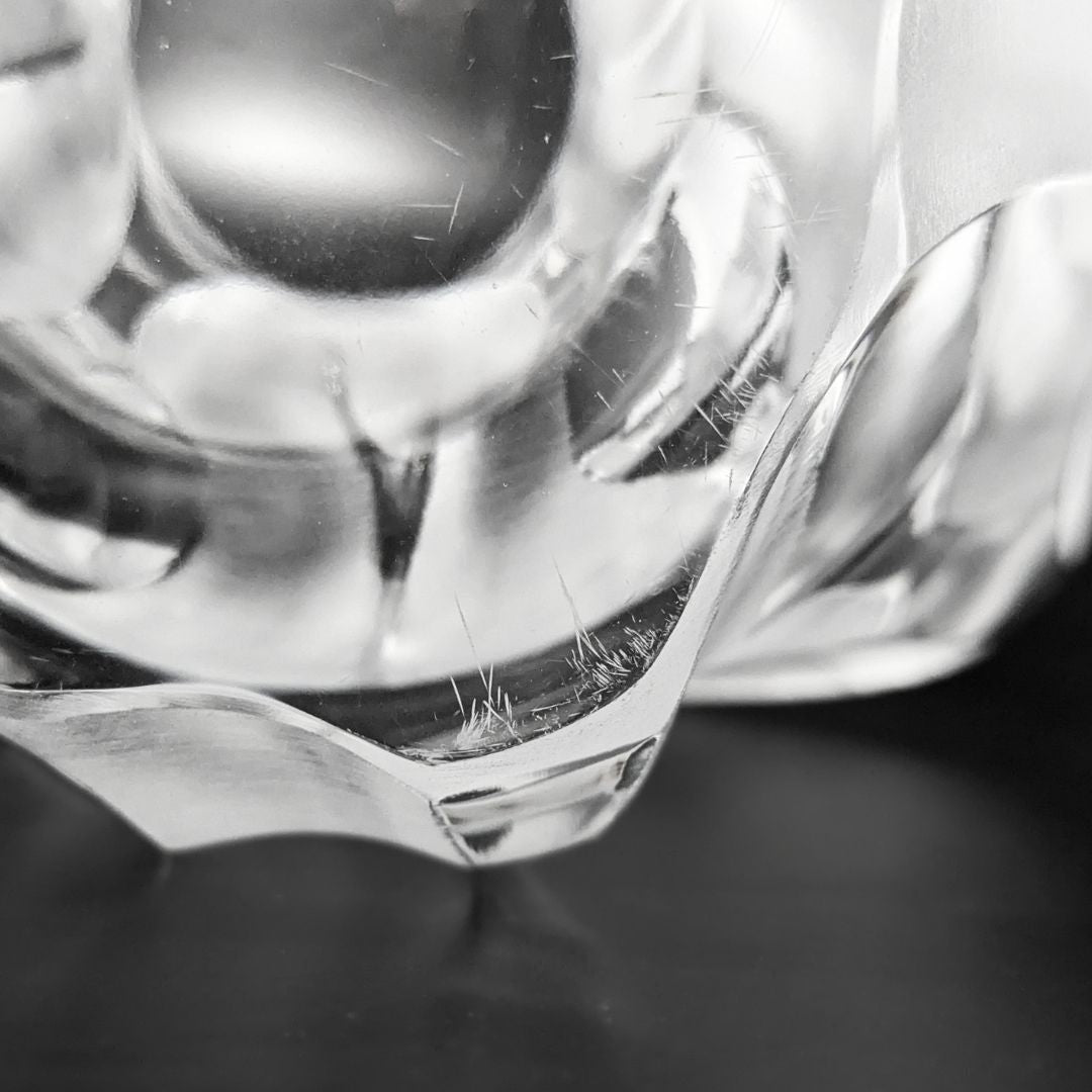 Vintage Lalique France "Ingrid" Crystal Leaf/Flower Vase, 10.5"