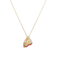Authentic Swarovski Noisette Butterfly Pendant Necklace Gold Plated Multi Crystal