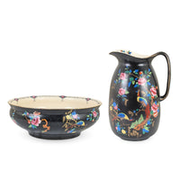 Antique Crown Devon Fieldings "Chelsea" Chinoiserie Wash Basin & Pitcher Set