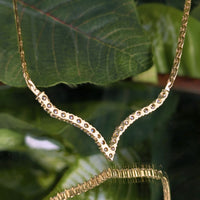Vintage 18K Gold Herringbone Chevron Diamond Necklace 1.84tcw, 16"