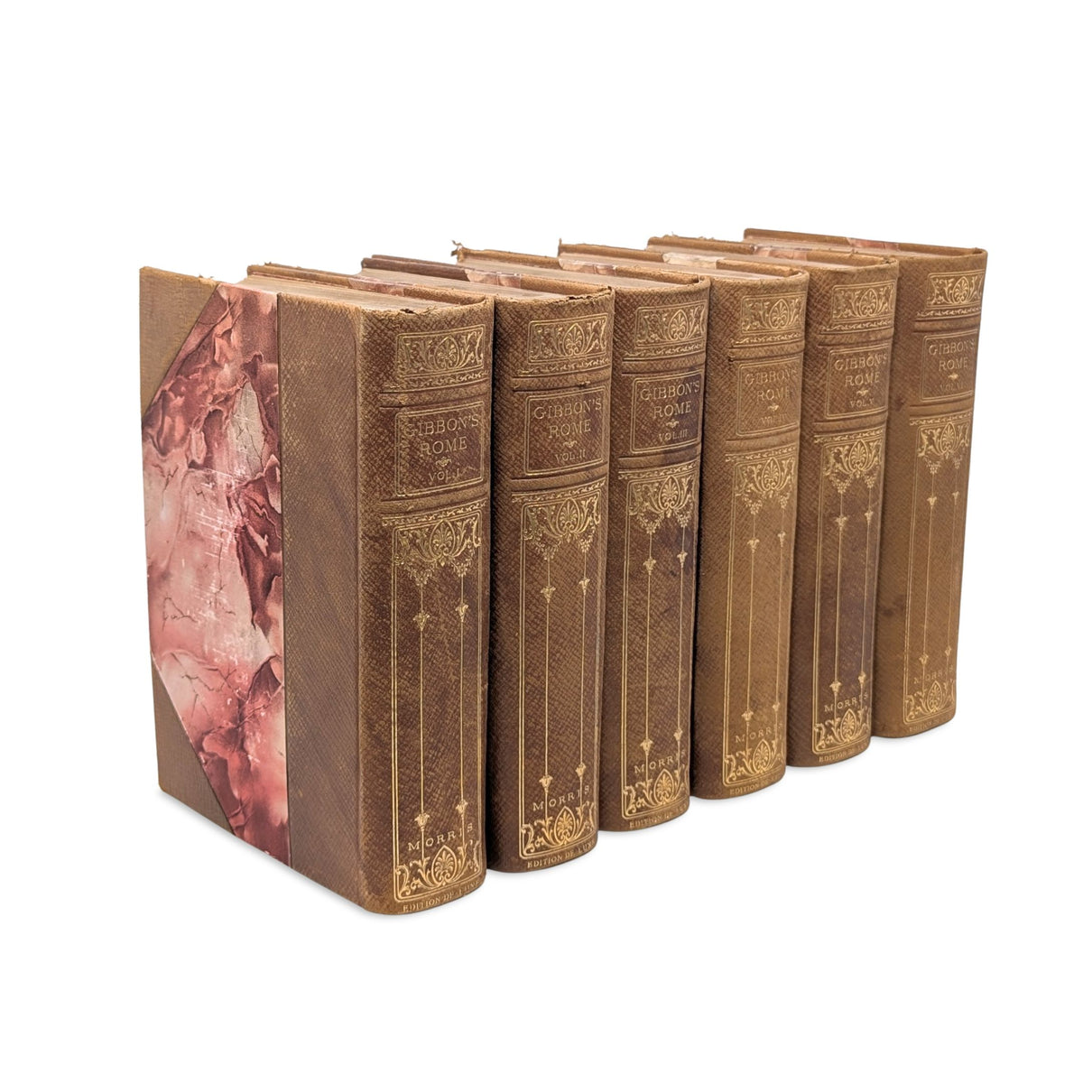 Gibbon "Decline & Fall Roman Empire" (6 Volumes) Diocletian Ed, Copy #9, c. 1900