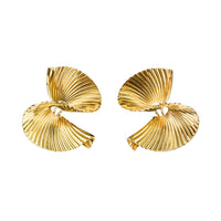 Vintage Fisher & Co 14K Yellow Gold Swirl Hinged Omega Back Earrings 11.3g