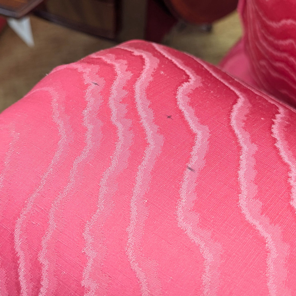 Pair of Wesley Hall Custom Swivel Glider Club Chairs - Designer Pink Fabric (With Covers)