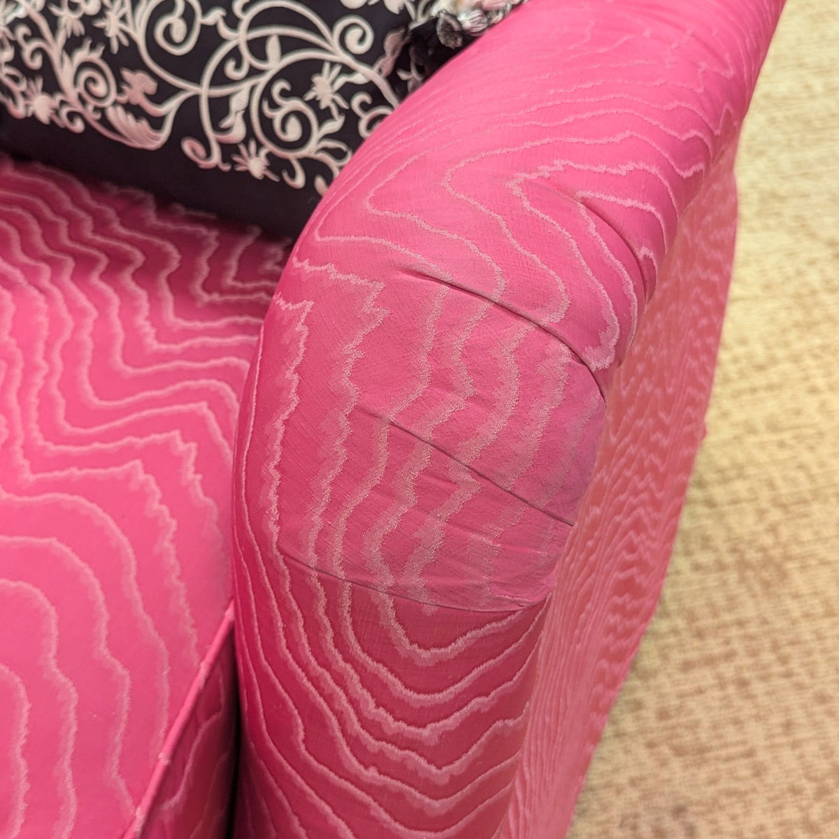 Pair of Wesley Hall Custom Swivel Glider Club Chairs - Designer Pink Fabric (With Covers)