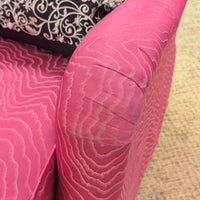 Pair of Wesley Hall Custom Swivel Glider Club Chairs - Designer Pink Fabric (With Covers)