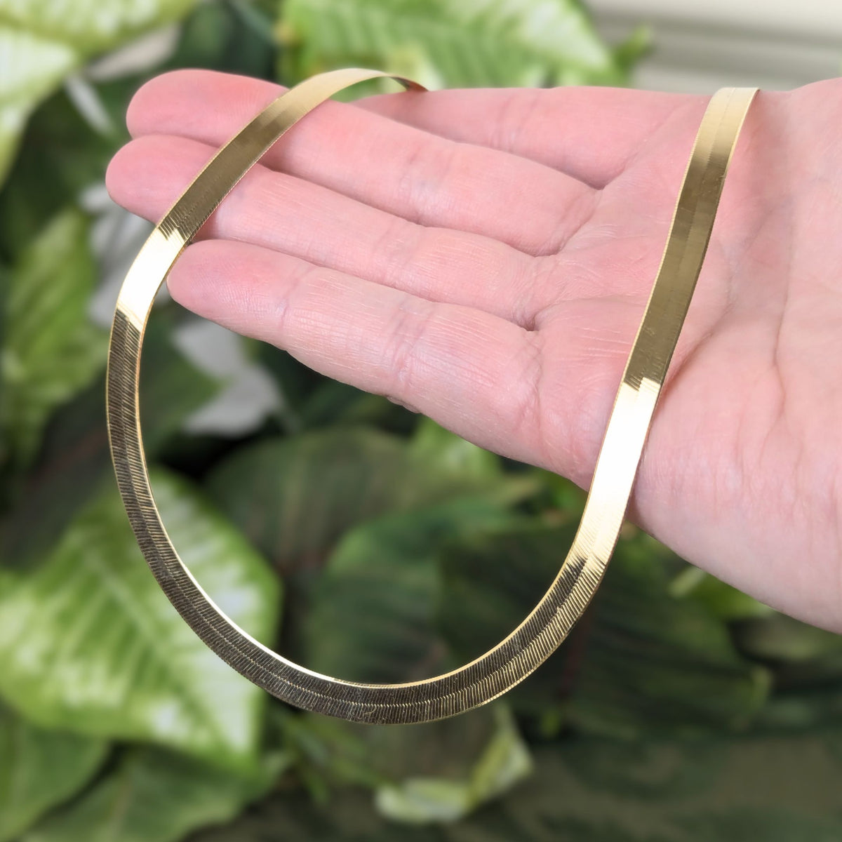 Aurafin Italian 14K Yellow Gold 5.8mm 20” Herringbone Chain Necklace