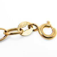Vintage Aurafin Italy 14K Yellow Gold Oval Rolo Link Chain Necklace, 22”