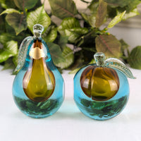 1950’s Murano Sommerso Glass 5" & 7" Fruit Bookends/Sculptures, Alfredo Barbini