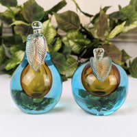 1950’s Murano Sommerso Glass 5" & 7" Fruit Bookends/Sculptures, Alfredo Barbini