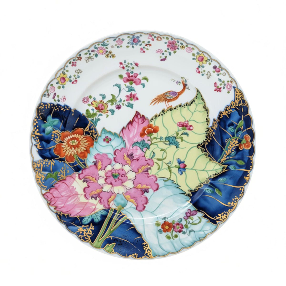 Mottahedeh x MMA Tobacco Leaf 10 7/8" Dinner Plate, Vista Alegre Portugal, 1982