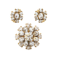 Vintage Hargo Signed Dragon’s Egg Brooch & Clip-On Earrings Set