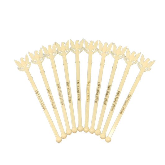 SS United States Set of 10 Cocktail Swizzle Sticks